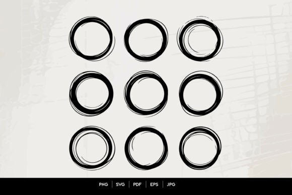 Abstract Brush Circle Frames: Bold & Organic Design Assets