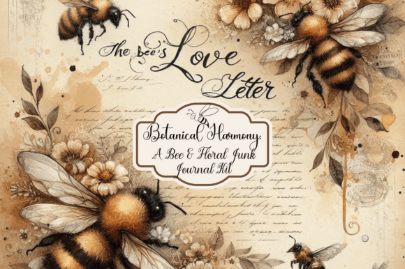 Botanical Harmony: A Bee & Floral Kit for Vintage Journaling