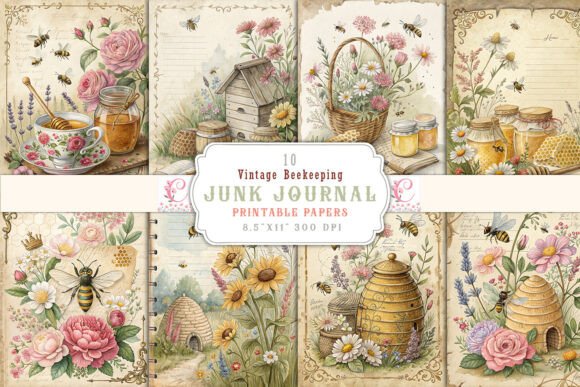 Buzzing with Charm: Elevate Your Projects with Vintage Beekeeping Junk Journal Pages