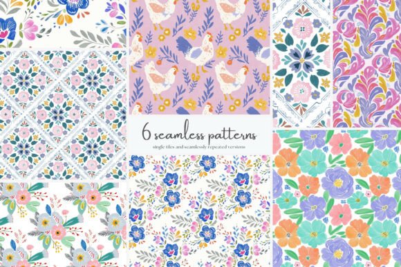 Colorful Floral Seamless Patterns Bundle: Your Next Design Staple