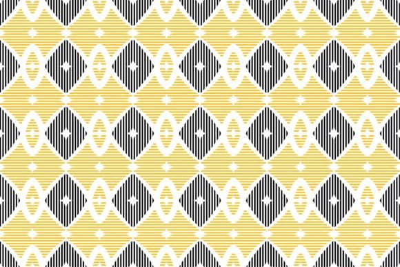 Curve Rectangle Line Pattern Yellow Blac: Bold Geometric Design