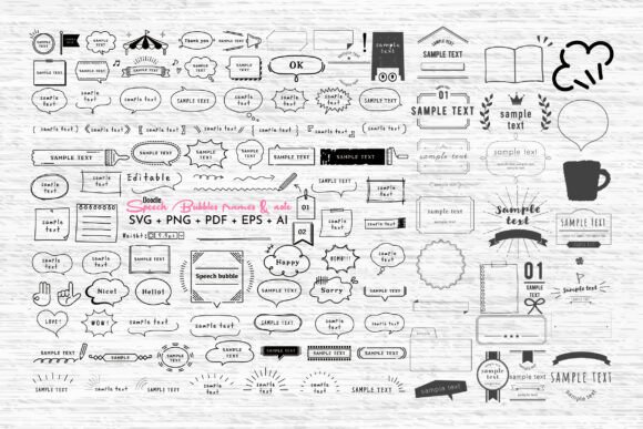 Doodle Speech Bubbles Frames & Note SVG: Adding Hand-Drawn Charm to Your Projects