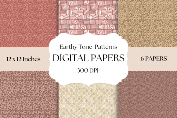 Earthy Tone Patterns Digital Papers: A Natural Design Asset