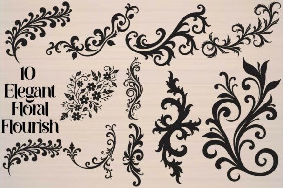 Elegant Floral Flourish: Sophisticated Beauty for Your Designs