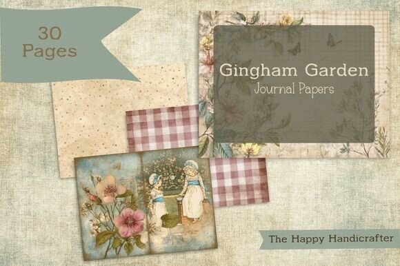 Gingham Garden Printable Journal Paper: A Designer's Retreat