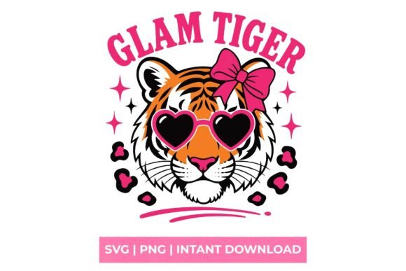 Glam Tiger Coquette Bow SVG: A Designer's Playful Edge