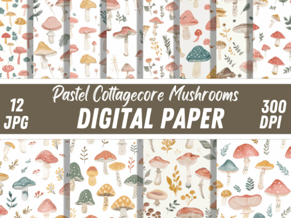Spring Pastel Cottagecore Paper Mushroom: A Whimsical Pattern for 2024