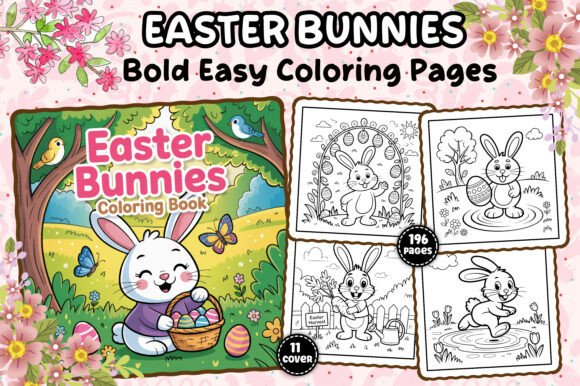 Springtime Serenity: Easter Bunnies Coloring Pages for Adults