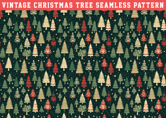 Timeless Holiday Charm: The Vintage Christmas Tree Seamless Pattern