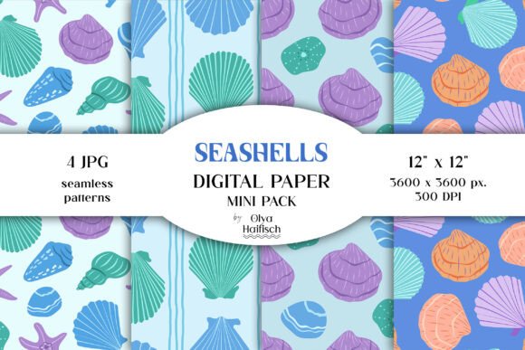 Underwater Seashells Digital Paper Set: Your Coastal Design Toolkit